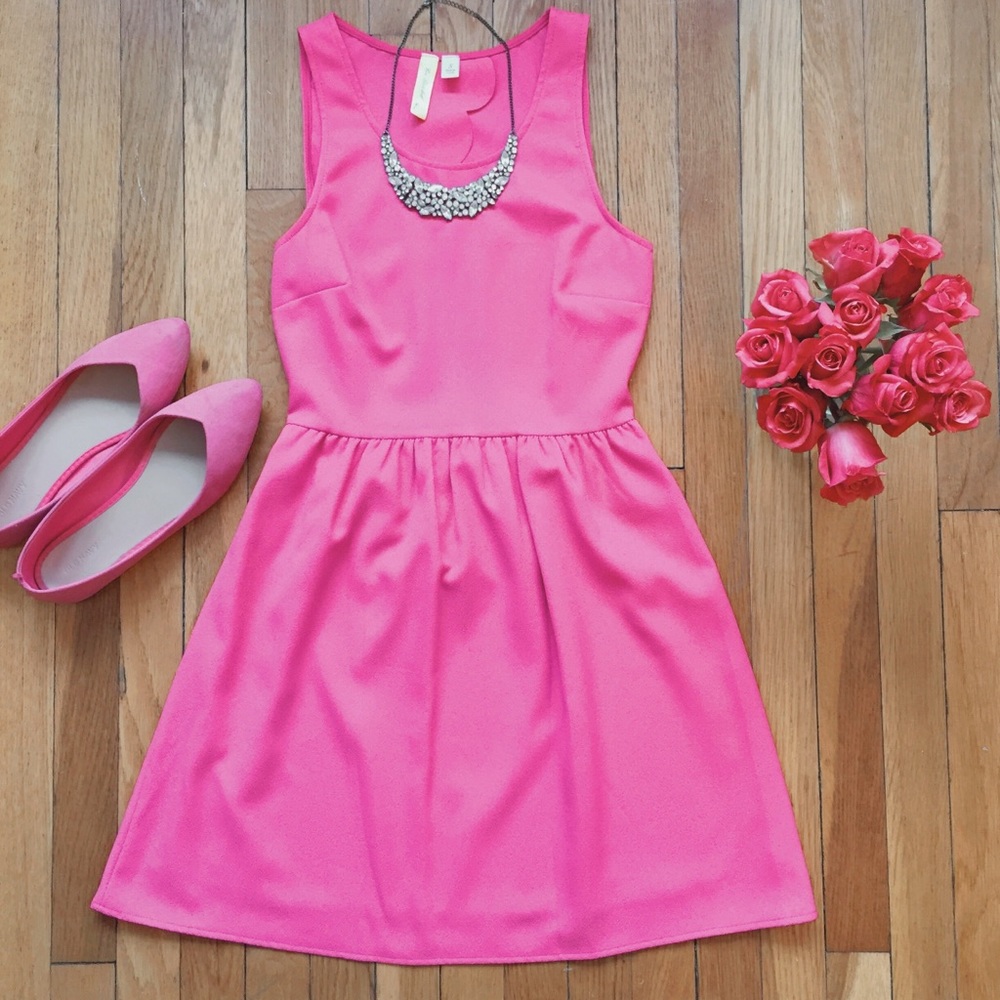 Francesca’s Pink Scalloped Backless Dress